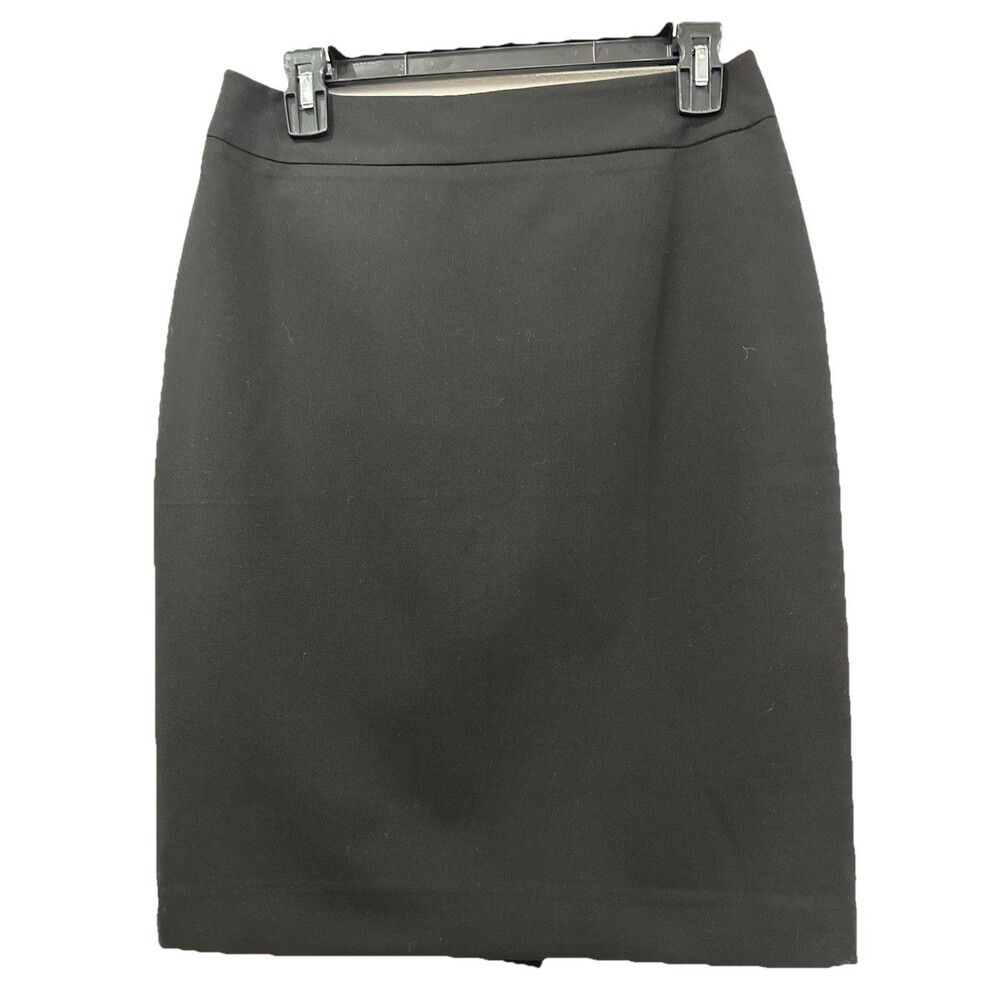 Ann Taylor Womens Size 2 Black Pencil Skirt Lined With Back Slit Zip NWT
